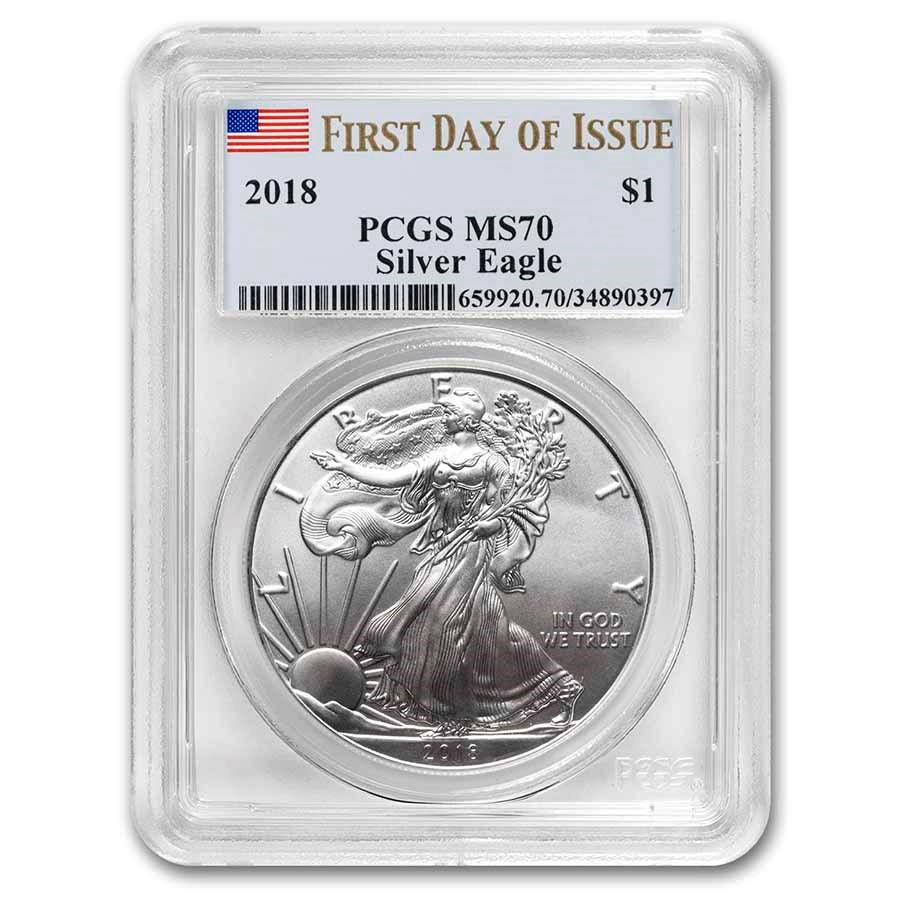 2018 American Silver Eagle MS-70 PCGS (First Day of Issue)