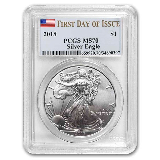 2018 American Silver Eagle MS-70 PCGS (First Day of Issue) 2018 American Silver Eagle MS-70 PCGS (First Day of Issue)