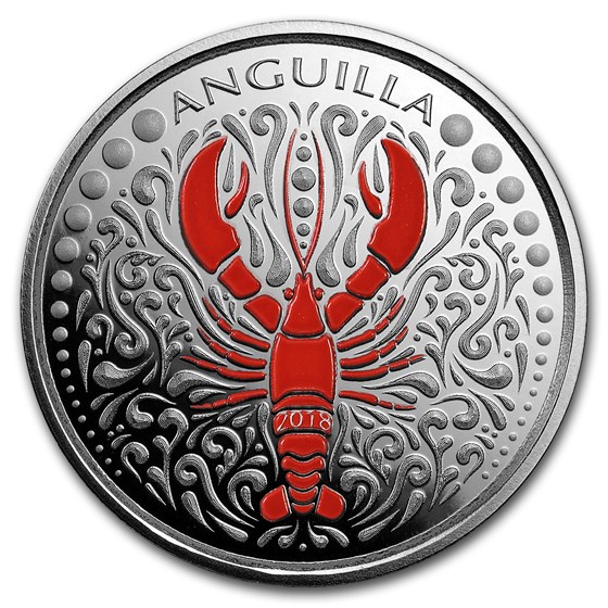 2018 Anguilla 1 oz Silver Lobster (Colorized)