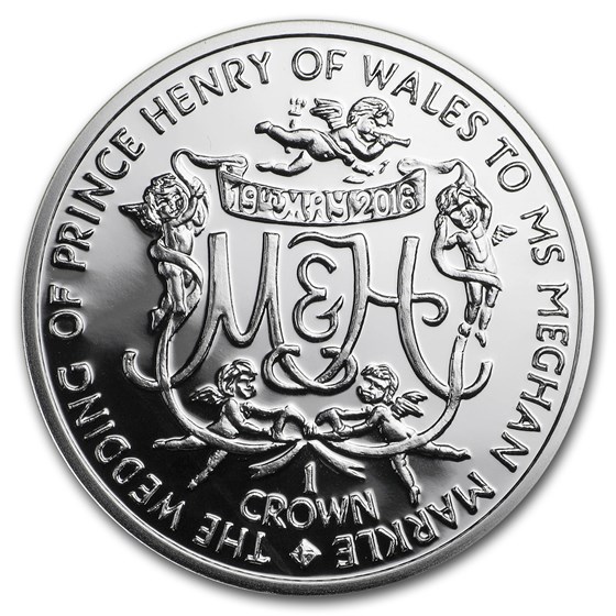 2018 Ascension Island Silver 1 Crown Prince Henry & Megan Markle 2018 Ascension Island Silver 1 Crown Prince Henry & Megan Markle