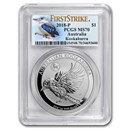 2018 AUS 1 oz Ag Kookaburra Dog Privy MS-70 PCGS (FS, Kook Label)