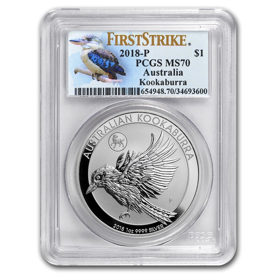 2018 AUS 1 oz Ag Kookaburra Dog Privy MS-70 PCGS (FS, Kook Label)