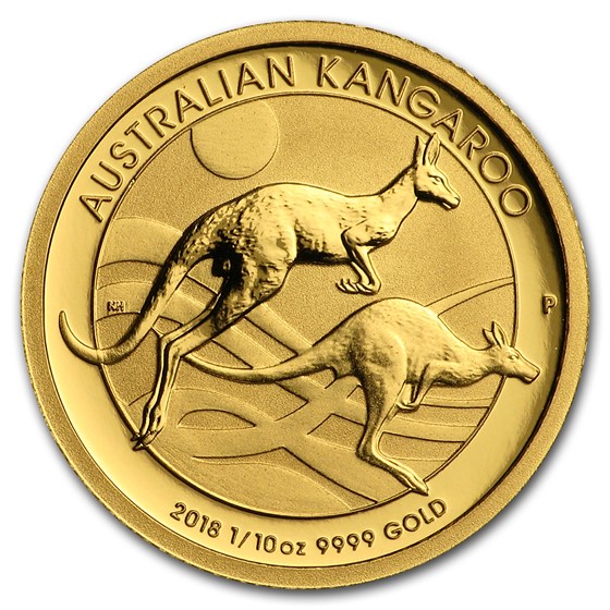 2018 Australia 1/10 oz Gold Kangaroo BU