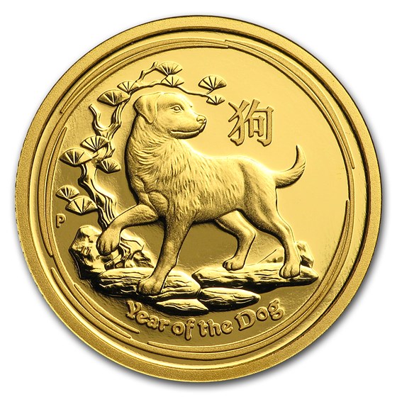 2018 Australia 1/10 oz Gold Lunar Dog Proof (w/box & COA) 2018 Australia 1/10 oz Gold Lunar Dog Proof (w/box & COA)