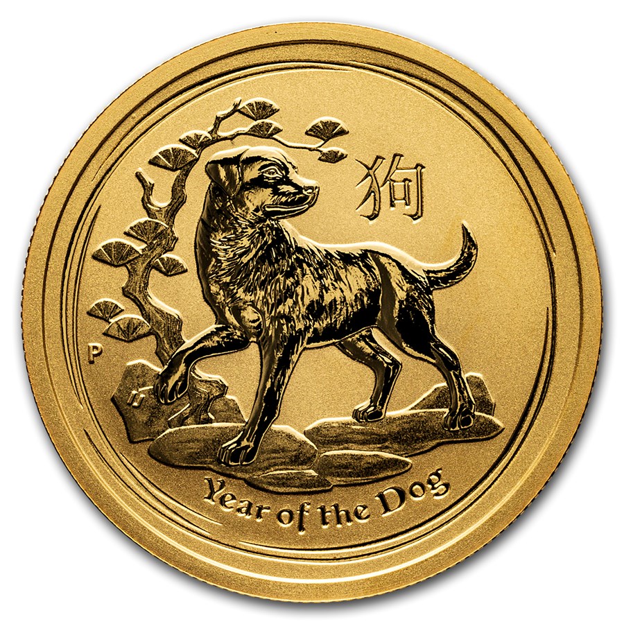 2018 Australia 1/2 oz Gold Lunar Dog BU
