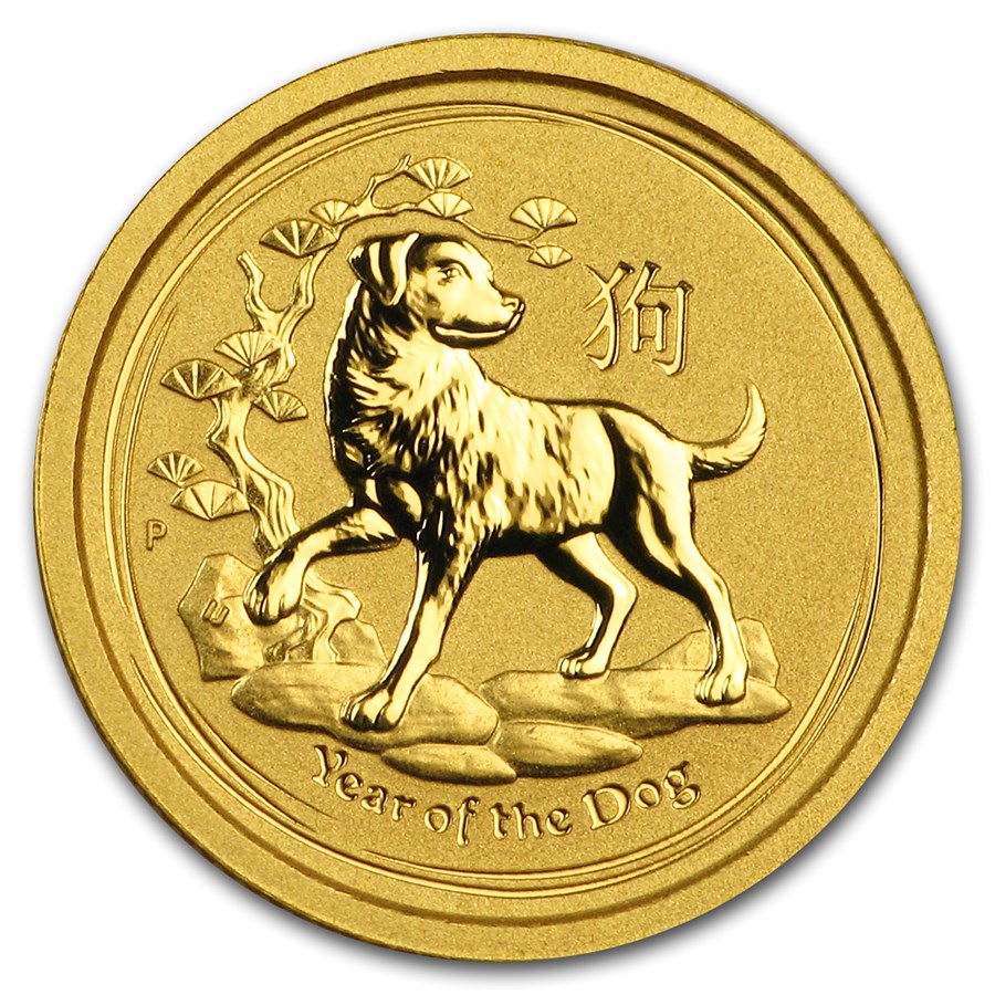 2018 Australia 1/20 oz Gold Lunar Dog BU