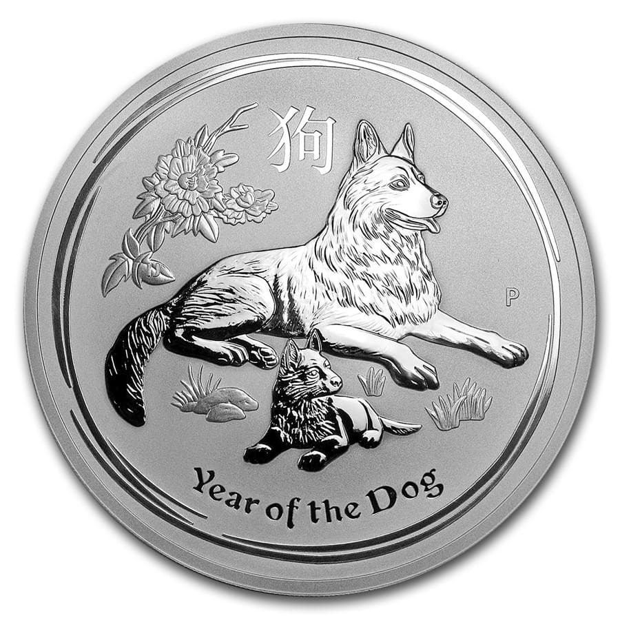 2018 Australia 1 kilo Silver Lunar Dog BU