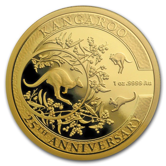2018 Australia 1 oz Gold $100 Kangaroo 25th Anniv (w/Box & COA) 2018 Australia 1 oz Gold $100 Kangaroo 25th Anniv (w/Box & COA)
