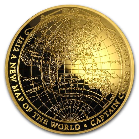 2018 Australia 1 oz Gold $100 Map of the World Domed Proof Coin 2018 Australia 1 oz Gold $100 Map of the World Domed Proof Coin