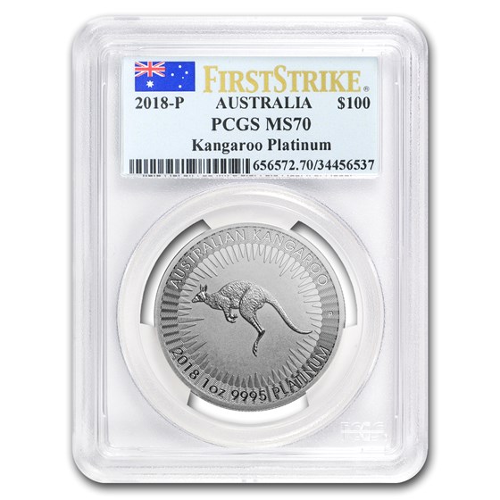 2018 Australia 1 oz Platinum Kangaroo MS-70 PCGS (FirstStrike®) 2018 Australia 1 oz Platinum Kangaroo MS-70 PCGS (FirstStrike®)