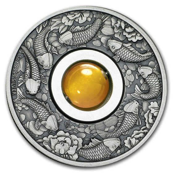 2018 Australia 1 oz Silver Good Luck Rotating Charm (Antiqued) 2018 Australia 1 oz Silver Good Luck Rotating Charm (Antiqued)