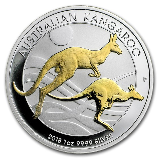 2018 Australia 1 oz Silver Kangaroo Proof (Gilded) 2018 Australia 1 oz Silver Kangaroo Proof (Gilded)