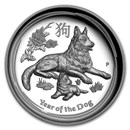 2018 Australia 1 oz Silver Lunar Dog Proof (HR, Box & COA)