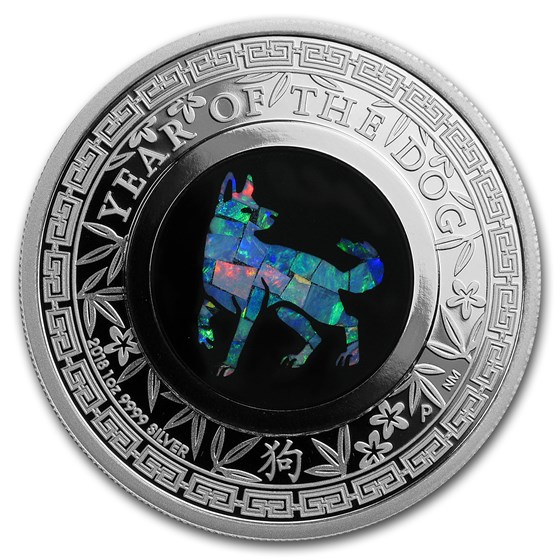 2018 Australia 1 oz Silver Opal Lunar Dog Proof 2018 Australia 1 oz Silver Opal Lunar Dog Proof