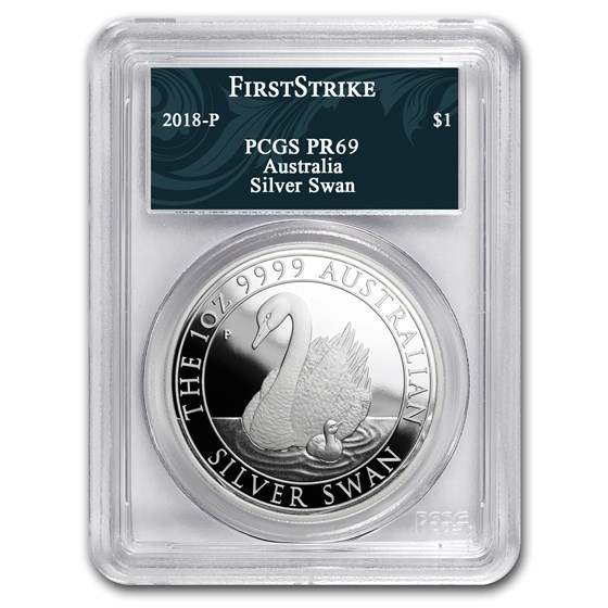 2018 Australia 1 oz Silver Swan PR-69 PCGS (FS, Swan Label) 2018 Australia 1 oz Silver Swan PR-69 PCGS (FS, Swan Label)