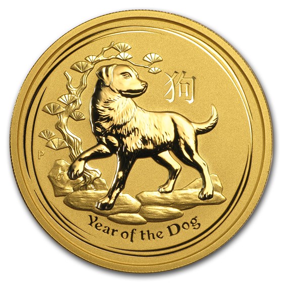 2018 Australia 2 oz Gold Lunar Dog BU