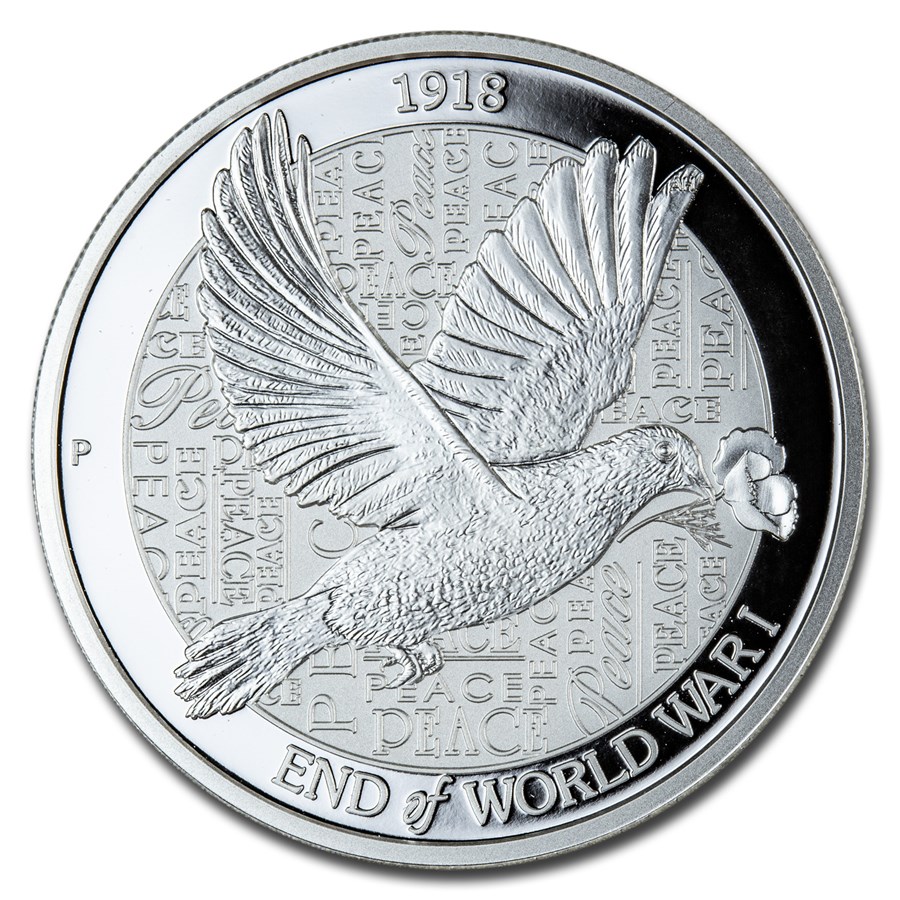 2018 Australia 2 oz Silver $2 The End of WWI