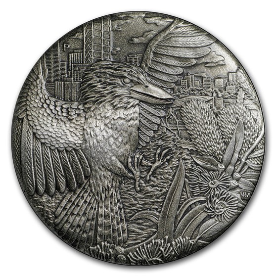 2018 Australia 2 oz Silver High Relief Kookaburra Prf (Antiqued) 2018 Australia 2 oz Silver High Relief Kookaburra Prf (Antiqued)