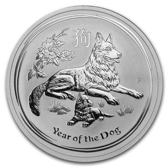 2018 Australia 2 oz Silver Lunar Dog BU 2018 Australia 2 oz Silver Lunar Dog BU