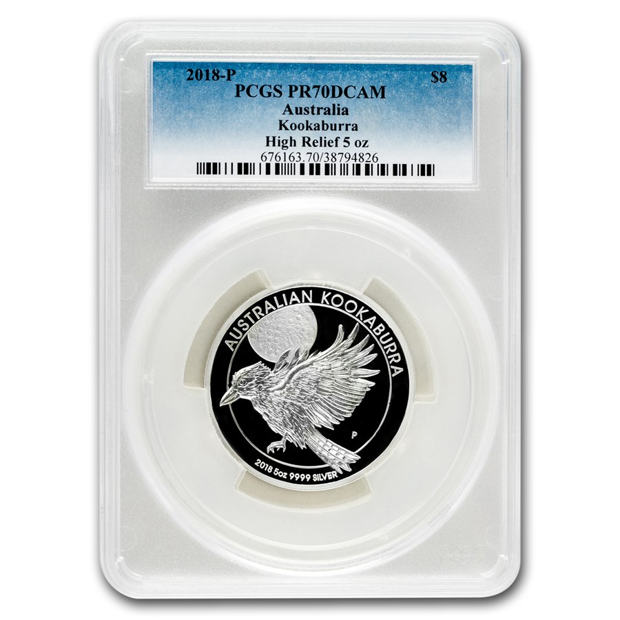 2018 Australia 5 oz Silver Kookaburra PR-70 PCGS (HR)