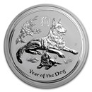 2018 Australia 5 oz Silver Lunar Dog BU