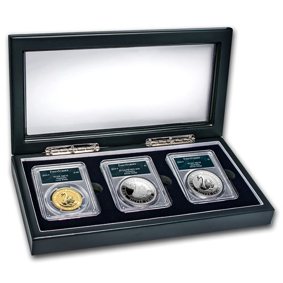 2018 Australia Swan 3-Coin Set MS/PR-70 PCGS (FS, Swan Label) 2018 Australia Swan 3-Coin Set MS/PR-70 PCGS (FS, Swan Label)