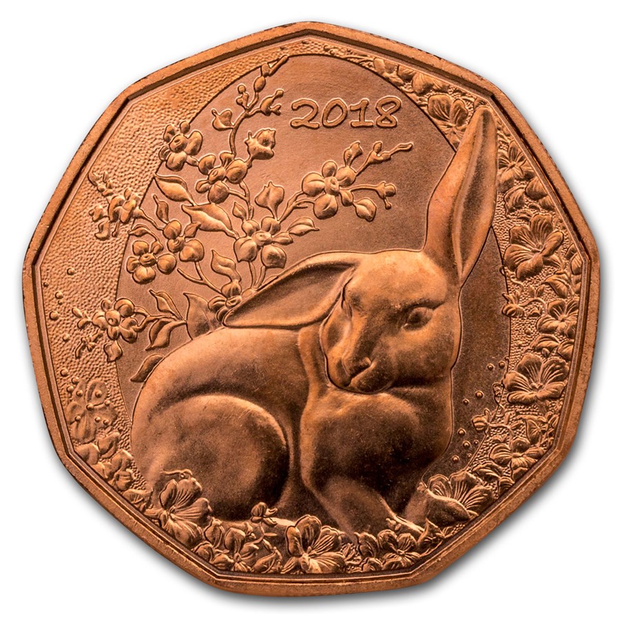 2018 Austria Copper €5 Easter Bunny