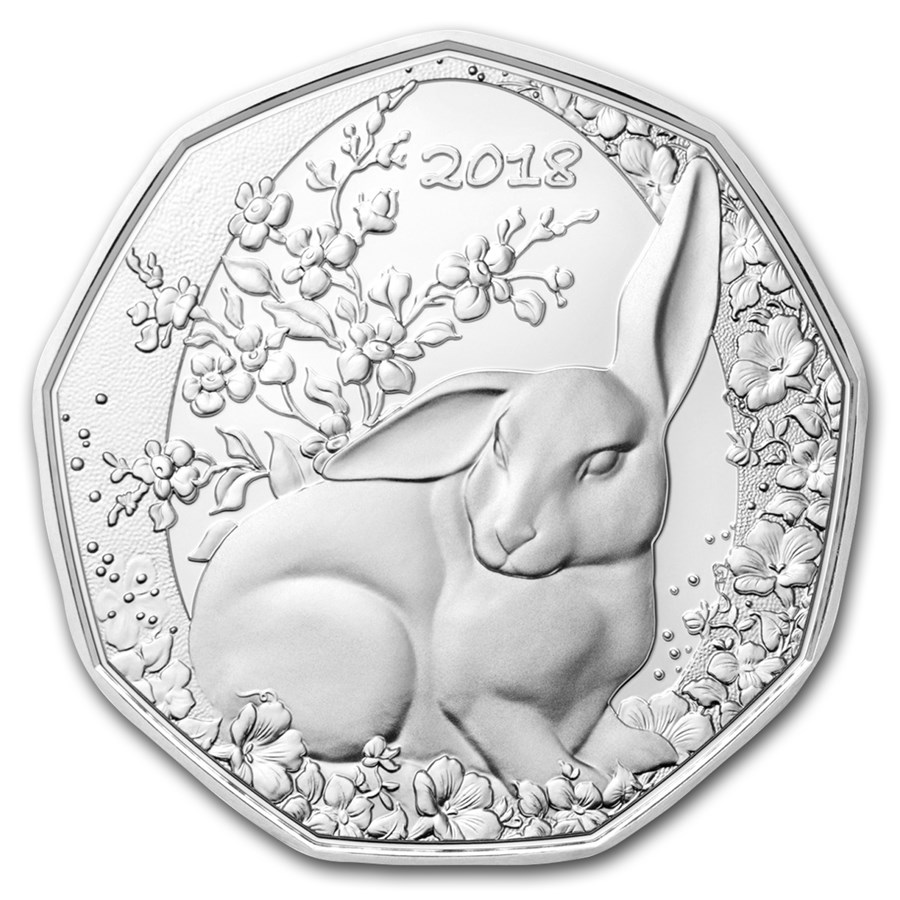 2018 Austria Silver €5 Easter Bunny