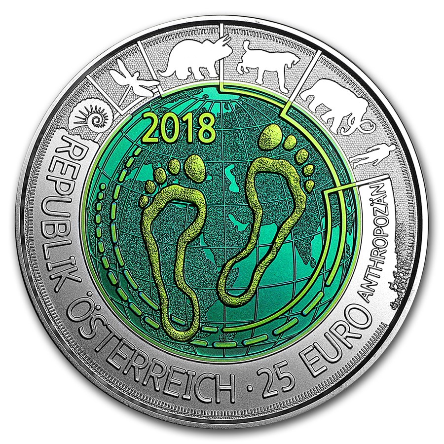 2018 Austria Silver/Niobium Anthropocene €25 BU