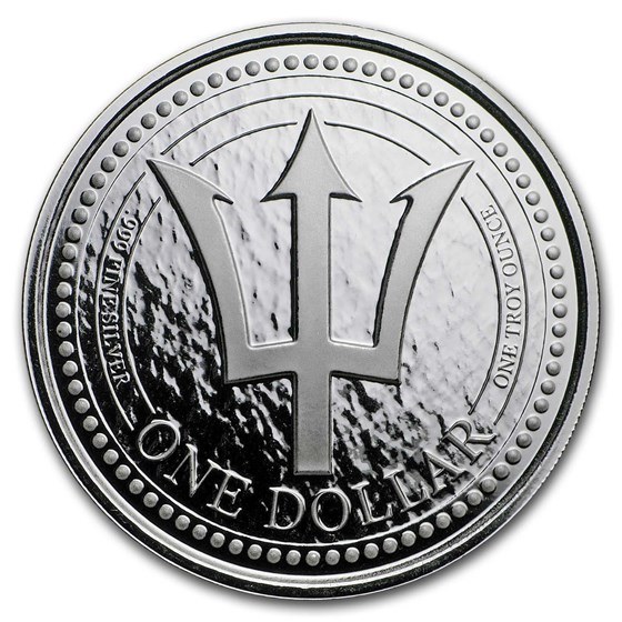 2018 Barbados 1 oz Silver Trident BU 2018 Barbados 1 oz Silver Trident BU