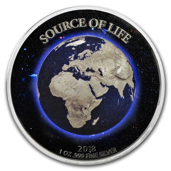 2018 Benin 1 oz Silver 1,000 Francs Source of Life: the Earth 2018 Benin 1 oz Silver 1,000 Francs Source of Life: the Earth