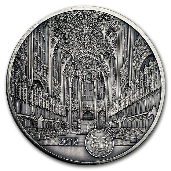 2018 Benin 100 gram Silver 1,500 Fr Mauquoy Westminster Abbey 2018 Benin 100 gram Silver 1,500 Fr Mauquoy Westminster Abbey