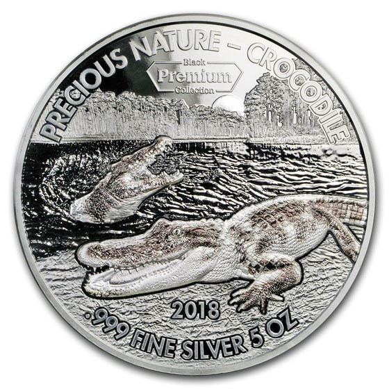 2018 Benin 5 oz Silver 5,000 Francs Precious Nature Crocodile 2018 Benin 5 oz Silver 5,000 Francs Precious Nature Crocodile