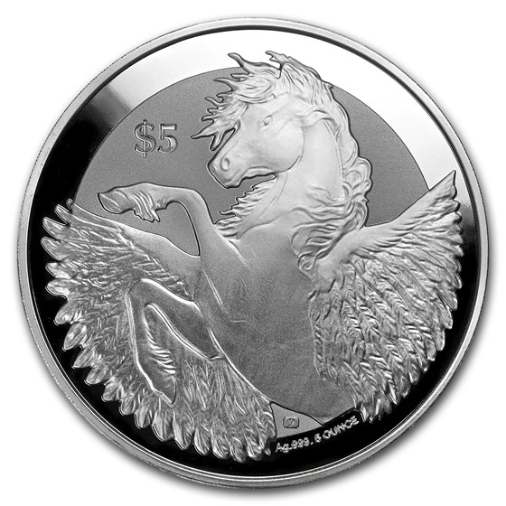 2018 BVI 5 oz Silver Pegasus Frosted BU 2018 BVI 5 oz Silver Pegasus Frosted BU