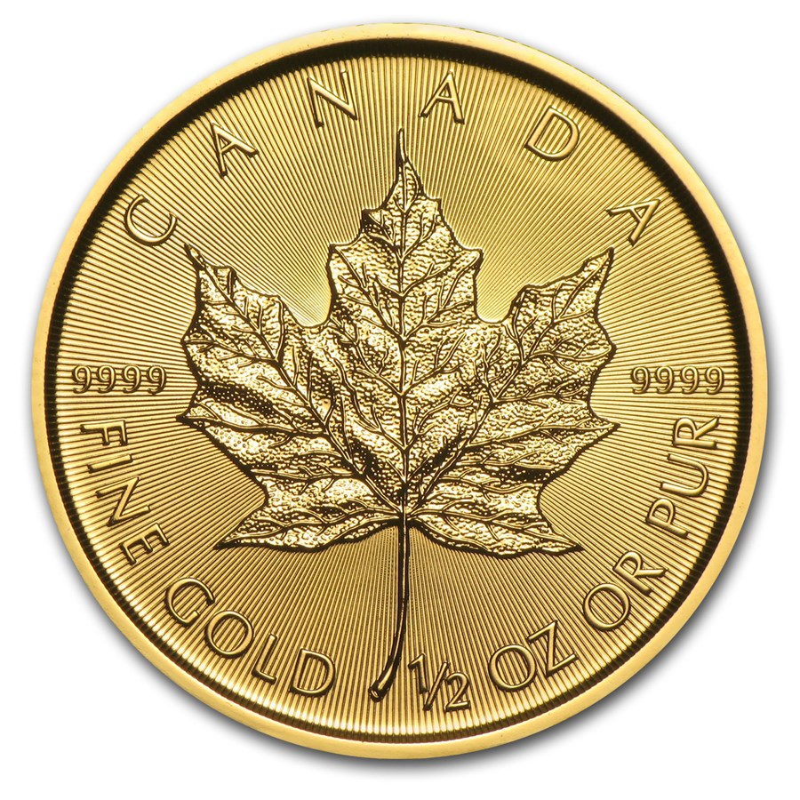 2018 Canada 1/2 oz Gold Maple Leaf BU