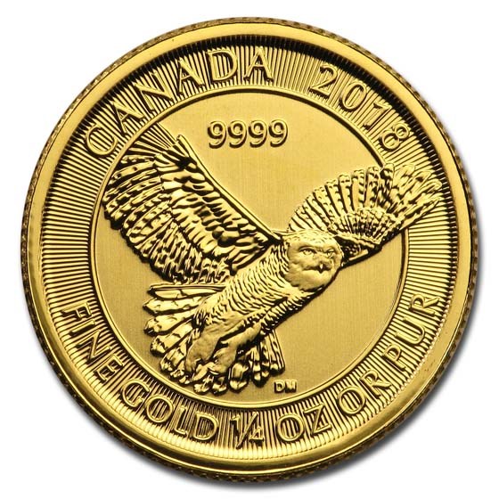 2018 Canada 1/4 oz Gold Owl BU