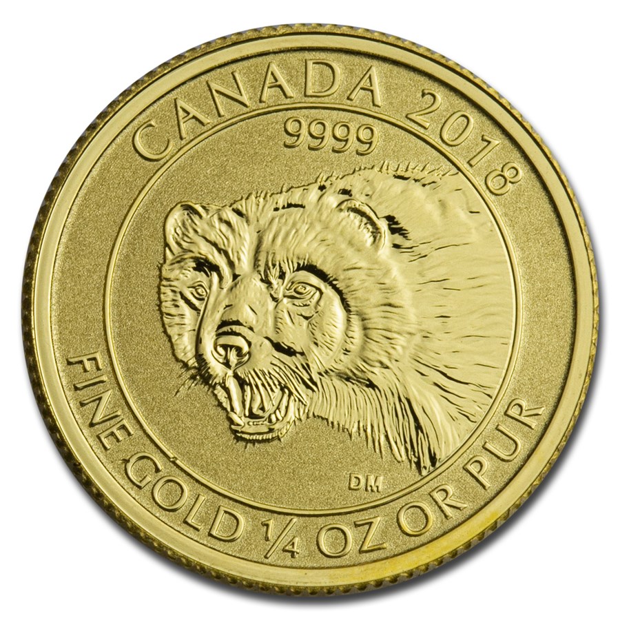 2018 Canada 1/4 oz Gold Wolverine BU
