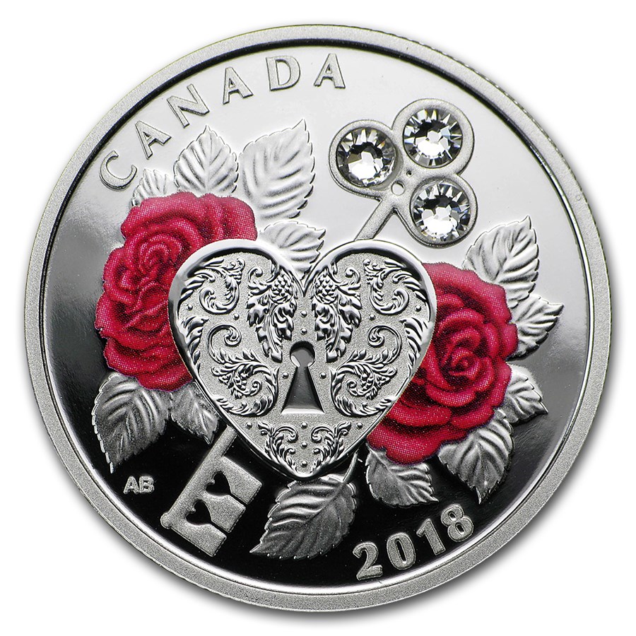 2018 Canada 1/4 oz Silver $3 Celebration of Love (Roses)