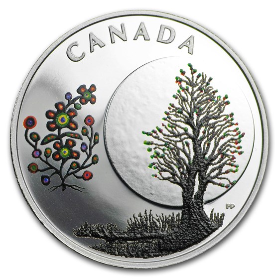 2018 Canada 1/4 oz Silver $3 The Thirteen Teachings Flower Moon 2018 Canada 1/4 oz Silver $3 The Thirteen Teachings Flower Moon
