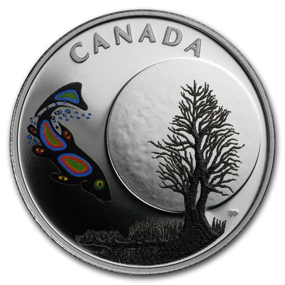 2018 Canada 1/4 oz Silver $3 The Thirteen Teachings Sucker Moon 2018 Canada 1/4 oz Silver $3 The Thirteen Teachings Sucker Moon