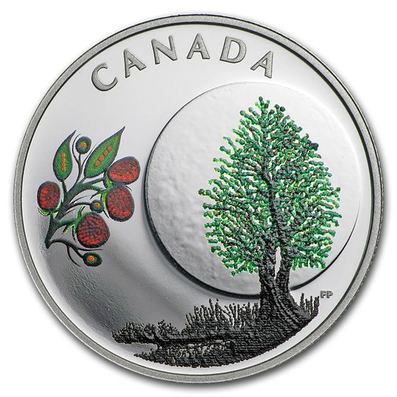 2018 Canada 1/4 oz Silver $3 Thirteen Teachings Raspberry Moon 2018 Canada 1/4 oz Silver $3 Thirteen Teachings Raspberry Moon
