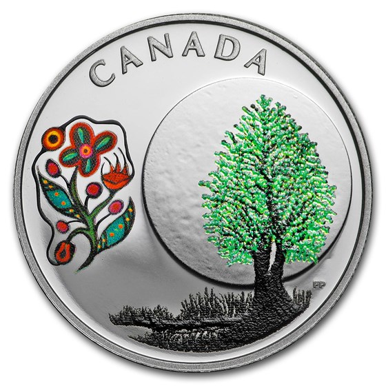 2018 Canada 1/4 oz Silver $3 Thirteen Teachings Thimbleberry Moon 2018 Canada 1/4 oz Silver $3 Thirteen Teachings Thimbleberry Moon