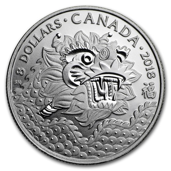 2018 Canada 1/4 oz Silver $8 Dragon Luck 2018 Canada 1/4 oz Silver $8 Dragon Luck