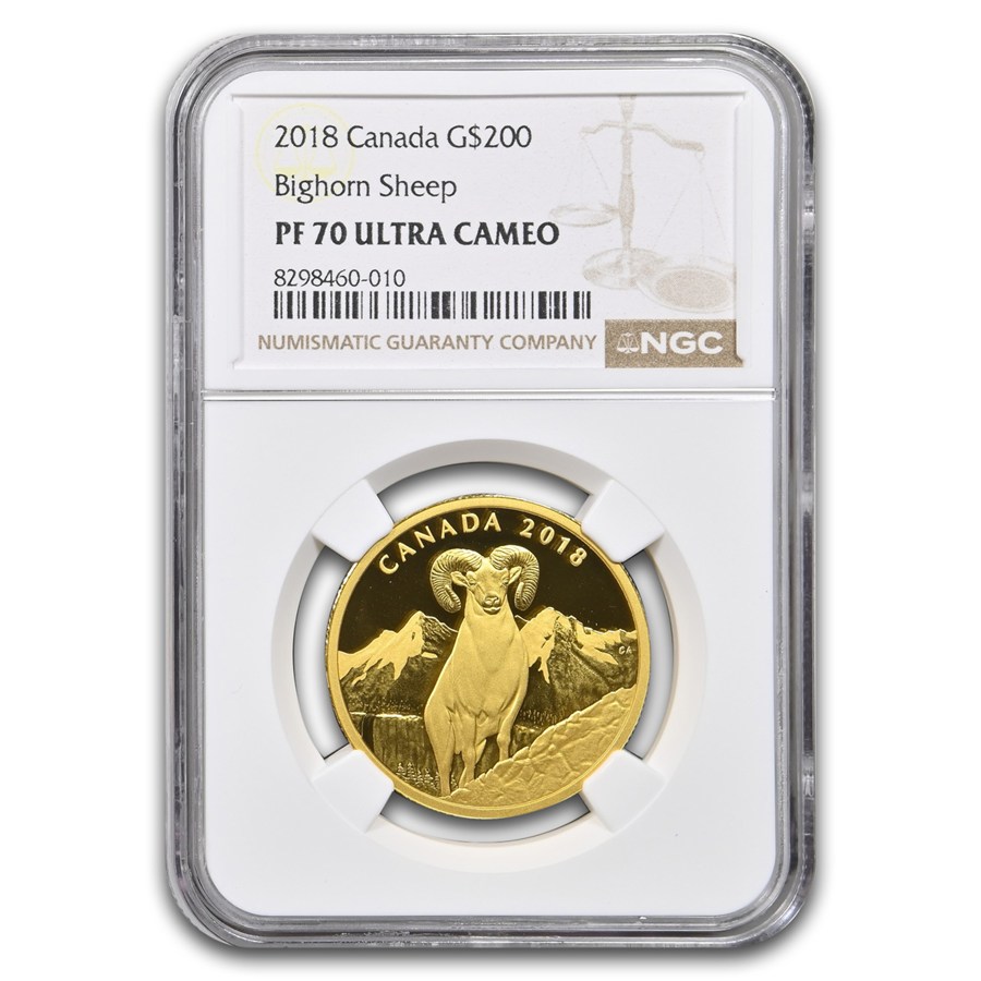 Buy 2018 Canadian 1 oz Gold Bighorn Sheep PF-70 UCAM | APMEX