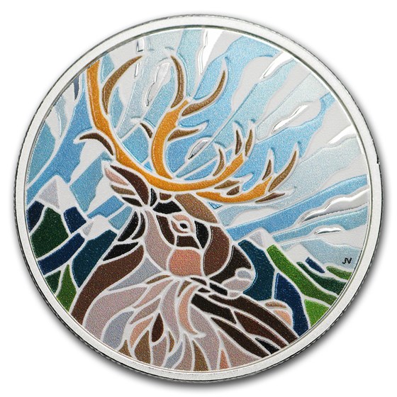 2018 Canada 1 oz Proof Silver $20 Canadian Mosaics: Caribou 2018 Canada 1 oz Proof Silver $20 Canadian Mosaics: Caribou