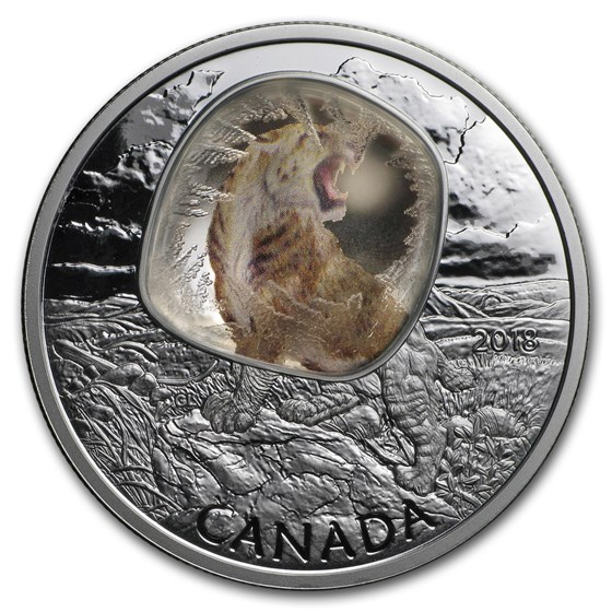2018 Canada 1 oz Silver $20 Frozen In Ice: Sabretooth Cat 2018 Canada 1 oz Silver $20 Frozen In Ice: Sabretooth Cat