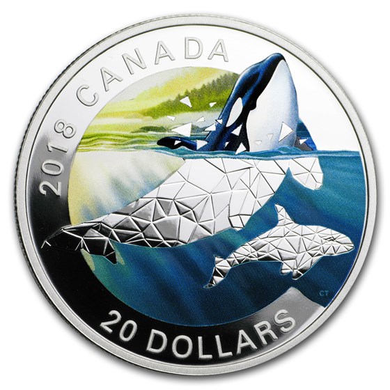 2018 Canada 1 oz Silver $20 Geometric Fauna: Orcas 2018 Canada 1 oz Silver $20 Geometric Fauna: Orcas