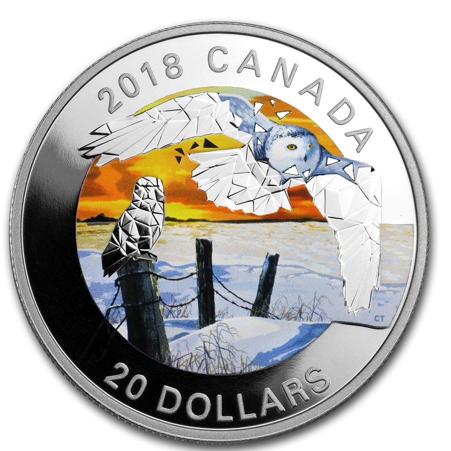 Buy 2018 Canada 1 oz Silver $20 Geometric Fauna: Snowy Owls | APMEX