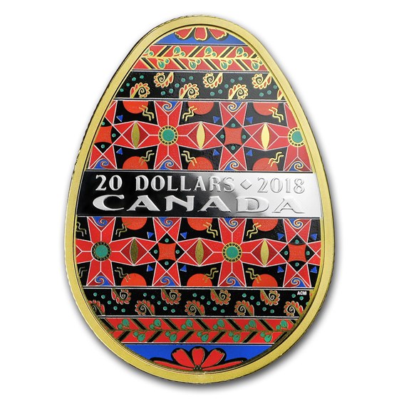 2018 Canada 1 oz Silver $20 Golden Spring Pysanka 2018 Canada 1 oz Silver $20 Golden Spring Pysanka