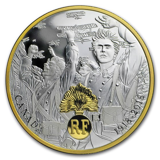 2018 Canada 1 oz Silver $20 WWI Allied Forces: France 2018 Canada 1 oz Silver $20 WWI Allied Forces: France